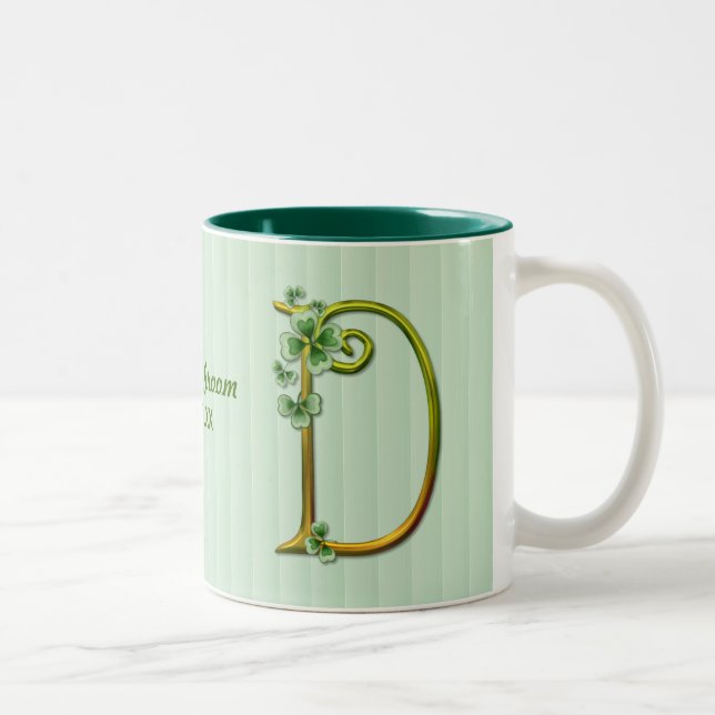 Irish Gold Monogram D - Customise Two-Tone Coffee Mug (Right)