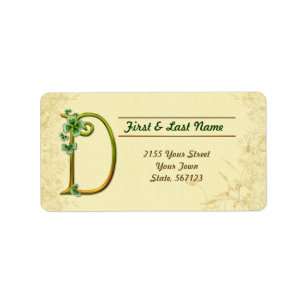 Irish Gold Monogram D Label