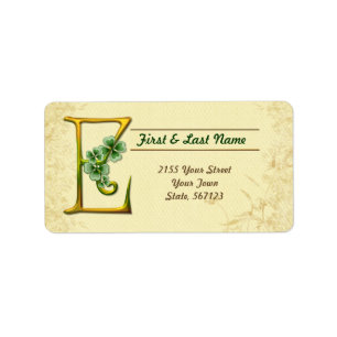 Irish Gold Monogram E Label