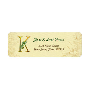 Irish Gold Monogram K Label