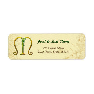 Irish Gold Monogram M Label