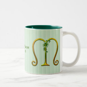 Irish Gold Monogram M Two-Tone Coffee Mug