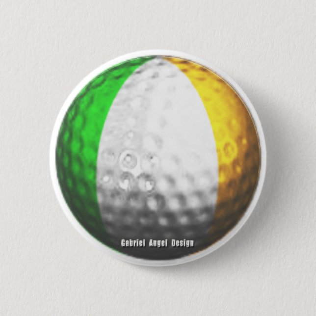 Irish Golf 6 Cm Round Badge (Front)