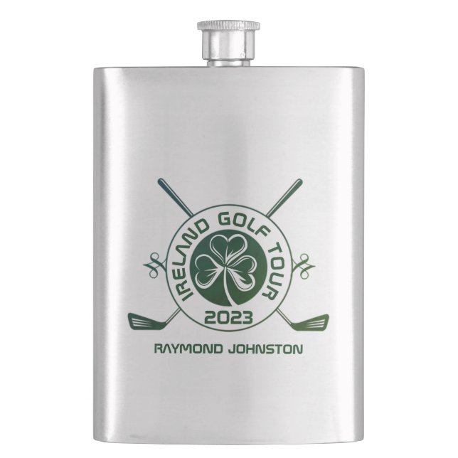 Irish Golf Ireland Golf Tour Hip Flask (Front)