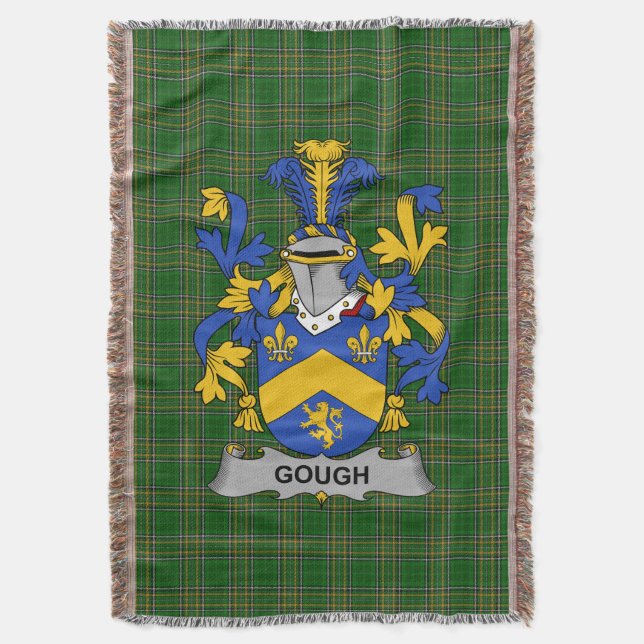  Irish Gough Coat of Arms Family Crest Ireland Throw Blanket (Front Vertical)