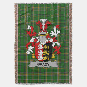 Irish Grady or O_Grady Coat of Arms Family Crest Throw Blanket