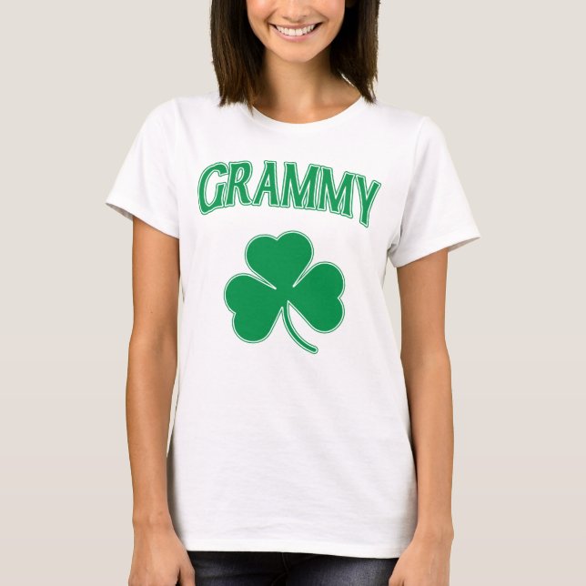 Irish Grammy Green Shamrock T-Shirt (Front)