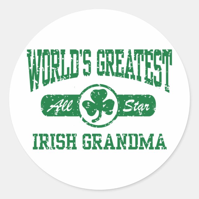 Irish Grandma Classic Round Sticker (Front)