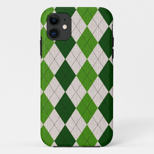 Irish Green Argyle Case-Mate iPhone Case (Back)