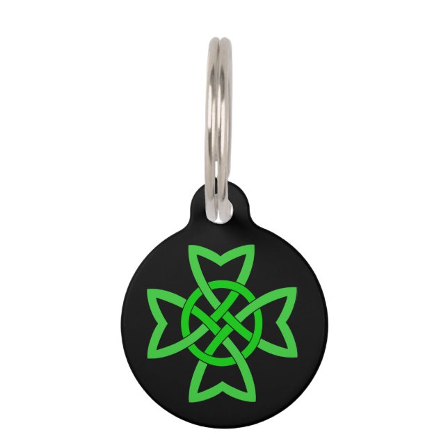 Irish Green Celtic Knot Pet Tag (Front)