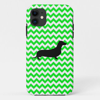 Irish Green Chevron with Dachshund Case-Mate iPhon iPhone 11 Case