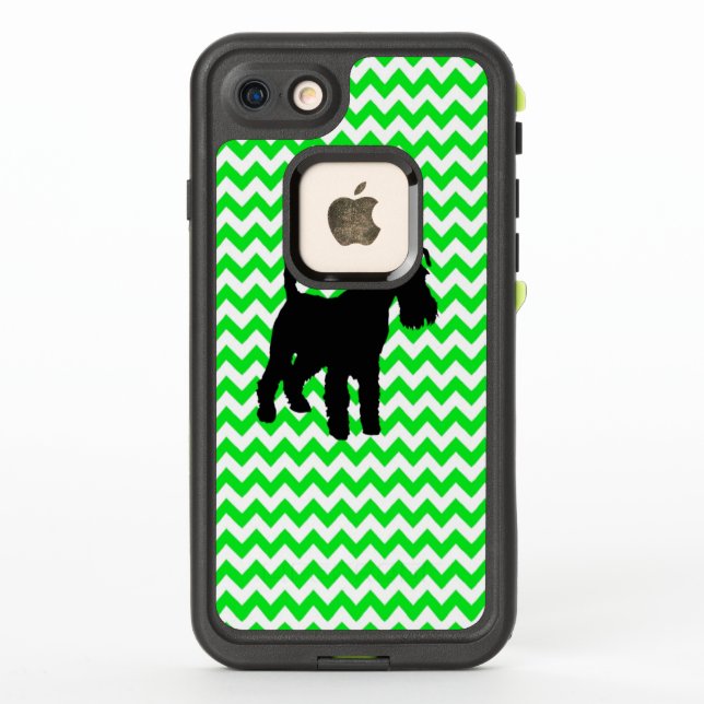 Irish Green Chevron with Schnauzer LifeProof iPhone Case (Back)