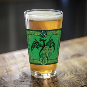 Irish Green Dragon Celtic Glass