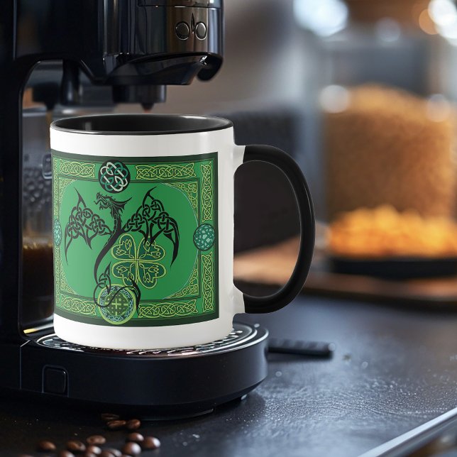 Irish Green Dragon Celtic Mug (Creator Uploaded)