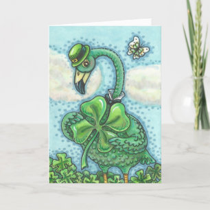 Irish Green Flamingo HAPPY ST. PATRICK'S DAY CARD