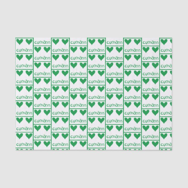 Irish Green Hearts Tissue Paper (Front)