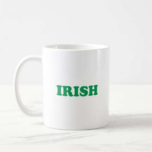 Irish green modern typography St. Patrick's Day Coffee Mug (Left)