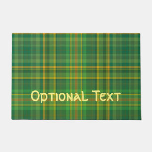 Irish Green Plaid (Tartan) Custom Doormat