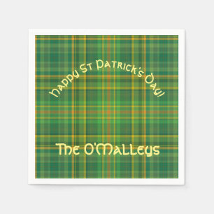 Irish Green Plaid (Tartan) Custom Napkin