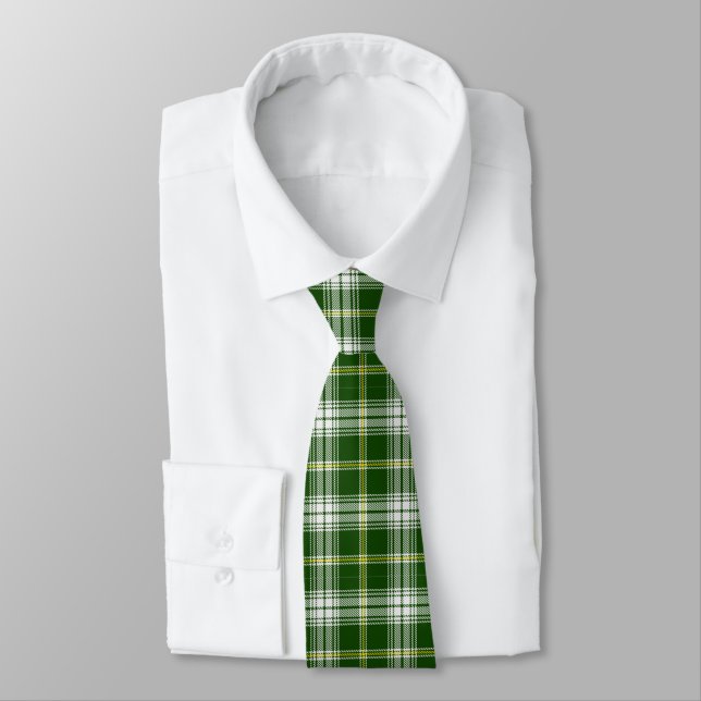 Irish Green Plaid  Tie (Tied)