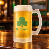 Irish Green Shamrock Custom Last Name
