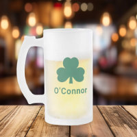 Irish Green Shamrock Custom Last Name