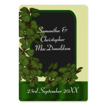 Irish green shamrock wedding favour thank you tag