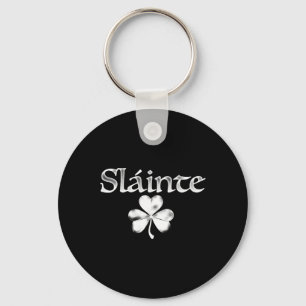 Irish Green Slainte Saint Paddy's Shamrock Good He Key Ring