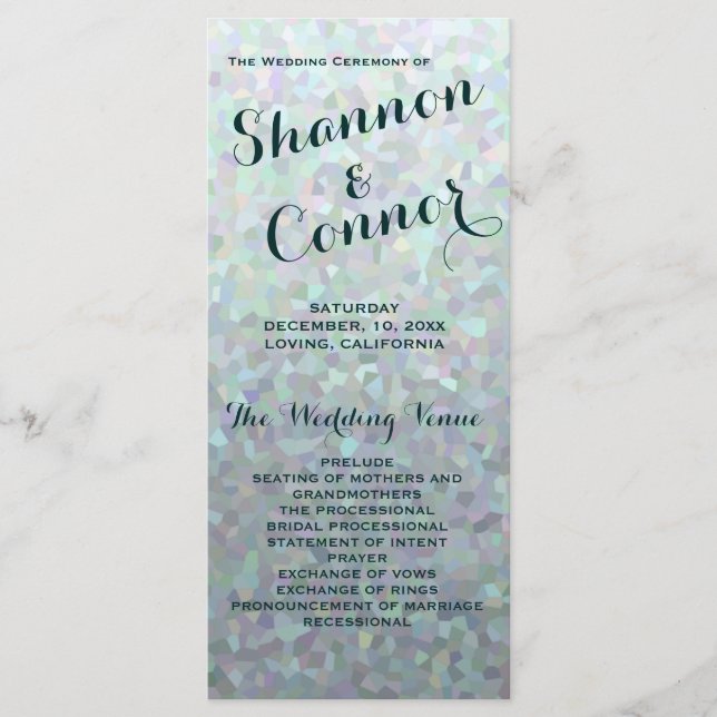 Irish Green Wedding Program Programme (Front)