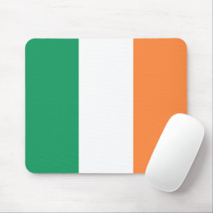 Irish green white orange tricolour flag patriotic mouse mat