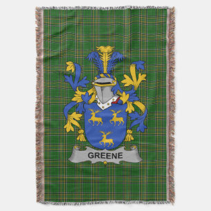  Irish Greene Coat of Arms Family Crest Ireland Throw Blanket