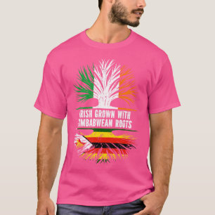 Irish Grown With Zimbabwean Roots Ireland Flag T-Shirt