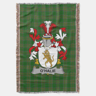 Irish Halie or O_Halie Coat of Arms Family Crest Throw Blanket