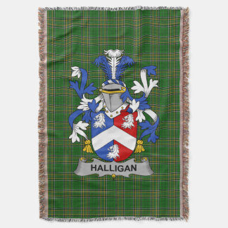 Irish Halligan or O_Halligan Coat of Arms Family  Throw Blanket
