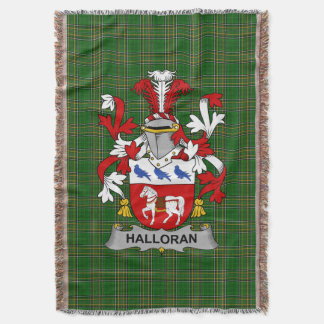  Irish Halloran or O_Halloran Coat of Arms Family  Throw Blanket