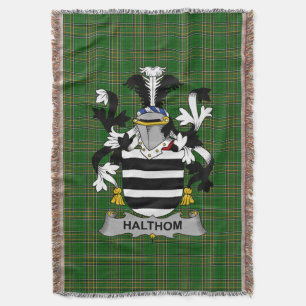 Irish Halthom Coat of Arms Family Crest Ireland Throw Blanket