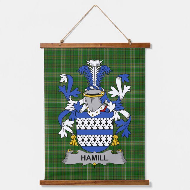 Irish Hamill Coat of Arms Family Crest Hanging Tapestry (Front)