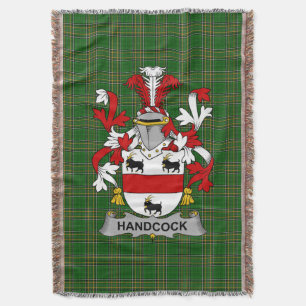  Irish Handcock Coat of Arms Family Crest Ireland Throw Blanket