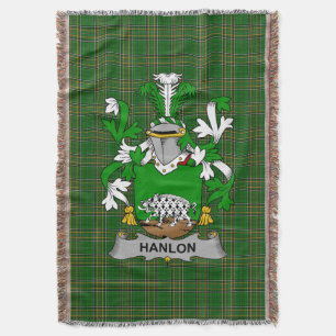 Irish Hanlon or O_Hanlon Coat of Arms Family Cres Throw Blanket