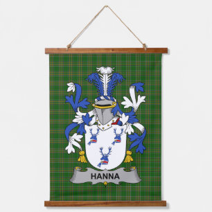 Irish Hanna or O_Hanna Coat of Arms Family Crest Hanging Tapestry