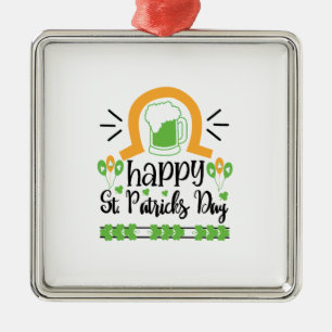 Irish Happy St Patricks Day Metal Tree Decoration