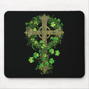 Irish Harp Celtic Cross Knot Clover St Shamrock Mouse Mat