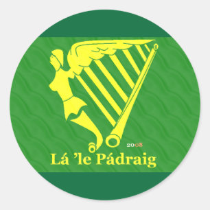 Irish Harp Classic Round Sticker
