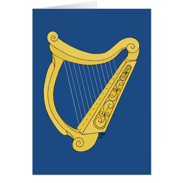 Irish Harp Greeting Card (Front)