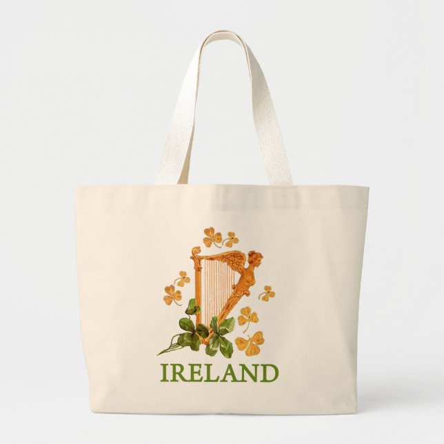 IRISH HARP LARGE TOTE BAG (Front)