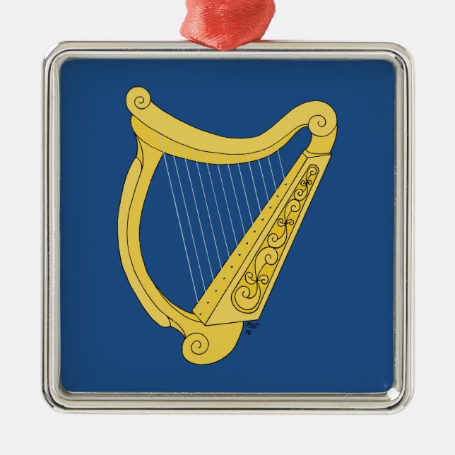 Irish Harp Metal Tree Decoration (Front)