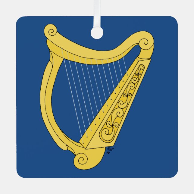 Irish Harp Metal Tree Decoration (Front)