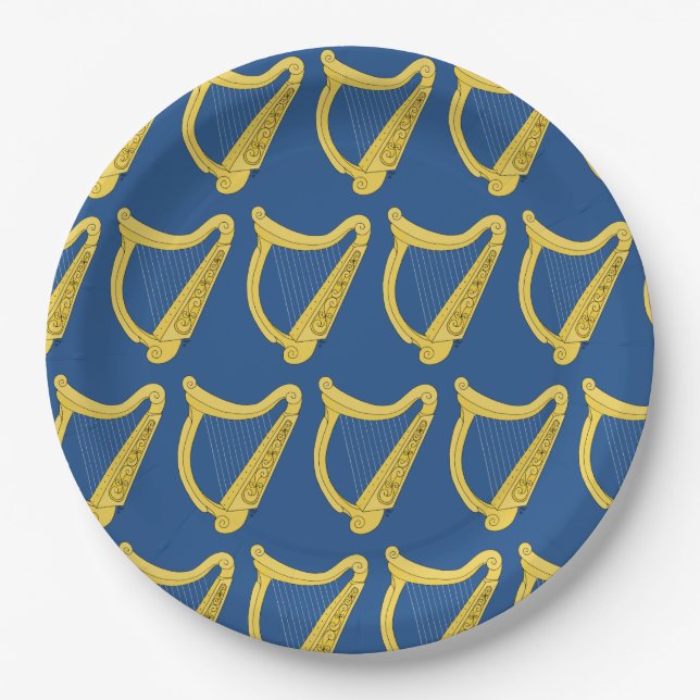 Irish Harp Paper Plate (Front)
