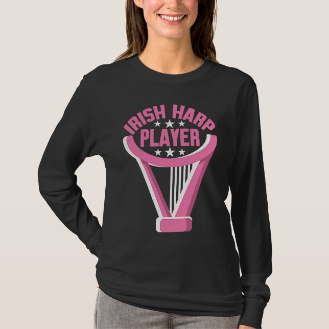 Irish Harp Player Harp T-Shirt (Front)