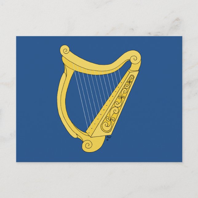 Irish Harp Postcard (Front)